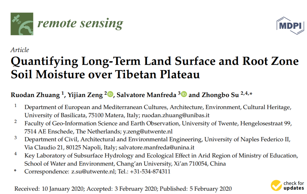 Quantifying Long-term Land Surface and Root Zone Soil Moisture over Tibetan Plateau
