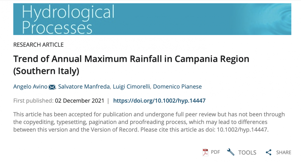 Trend of Annual Maximum Rainfall in Campania Region (Southern Italy)
